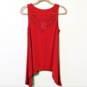 CARMEN MARC VALVO red sleeveless top medium NWT